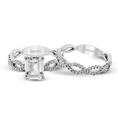 Modern Ladies Twist Engagement Ring MR1596-EM