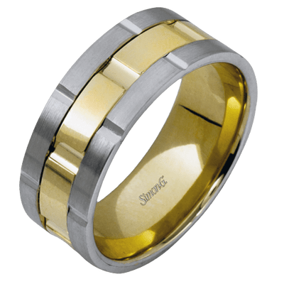 Contemporary Mens Wedding Band LG100