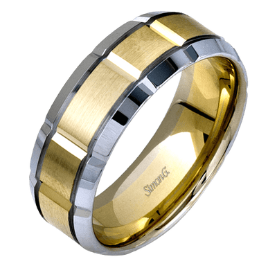 Contemporary Mens Wedding Band LG112