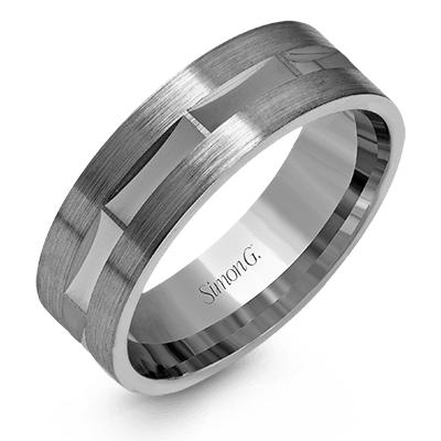 Contemporary Mens Wedding Band LG115