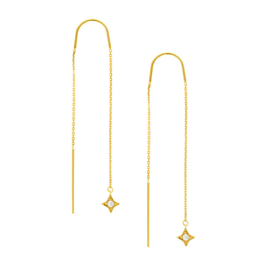 1/20ct Diamond Star Threader Earrings