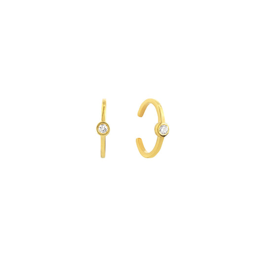 1/20tcw Bezel Diamond Earring Cuff