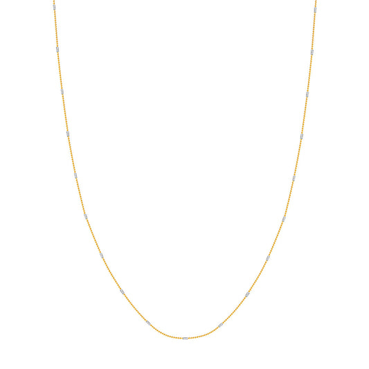 0.95mm Two-Tone Barrel Saturn Chain with Lobster Lock