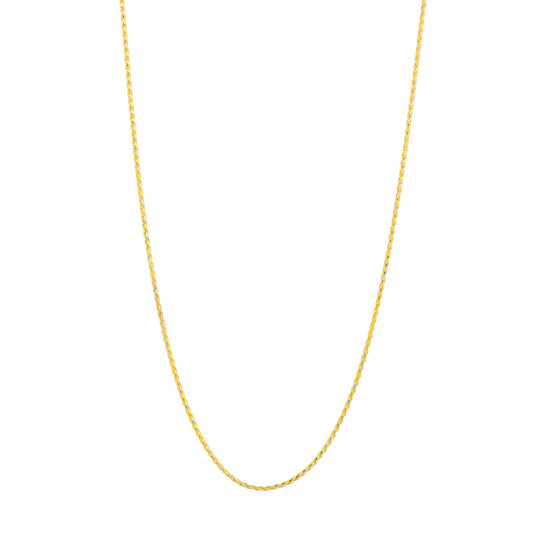 0.85mm Two-Tone Pave Wheat Chain with Lobster Lock