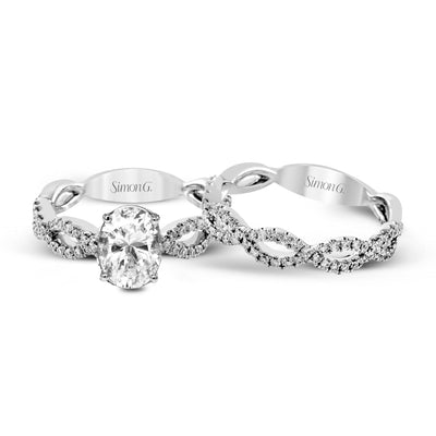 Modern Ladies Twist Engagement Ring MR1596-OV