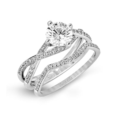 Modern Ladies Twist Engagement Ring MR1394_WHITE_18K_SET