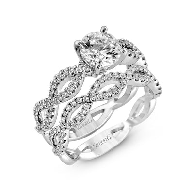 Modern Ladies Twist Engagement Ring MR1596_WHITE_18K_SET
