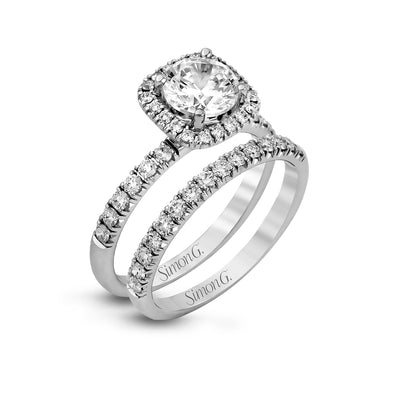 Halo Ladies Engagement Ring MR2132 WHITE 18K SET