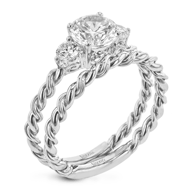 Sidestone Ladies Twist Engagement Ring LR2637