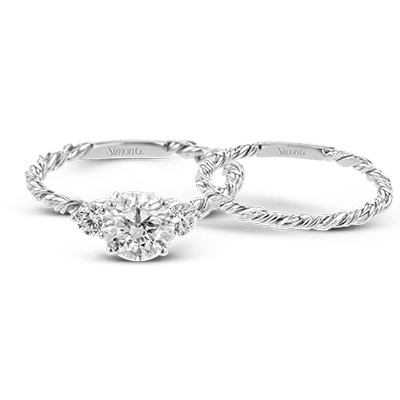 Sidestone Ladies Twist Engagement Ring LR2637