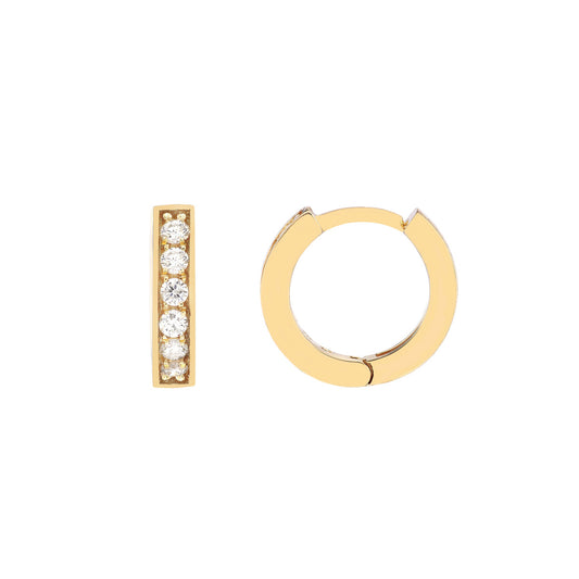 1/8tcw Diamond 10mm Huggie Earrings