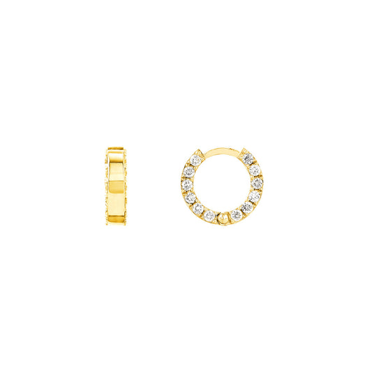 1/2tcw Diamond 10mm Huggie Earrings