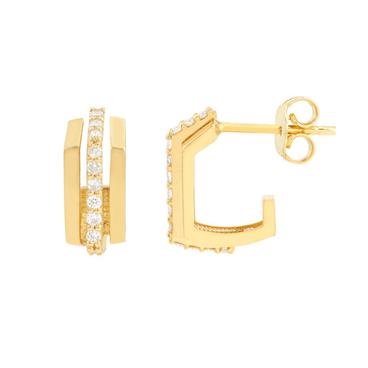 1/4tcw Diamond J Hoop Earrings