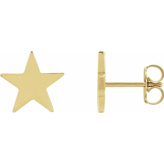 14K Yellow 6.2 mm Star Friction Post & Back Earrings 86457601P