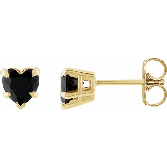 14K Yellow Natural Onyx Stud Earrings 88090103P