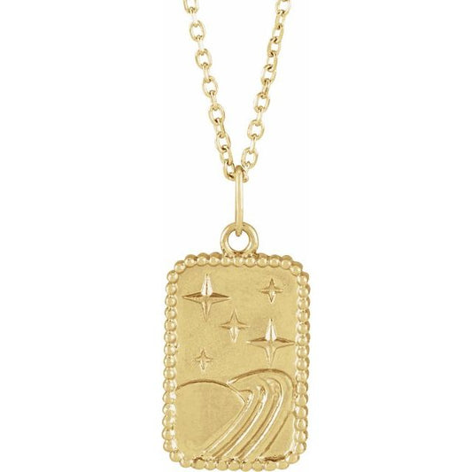 14K Yellow Galaxy 16-18" Necklace 88170114P