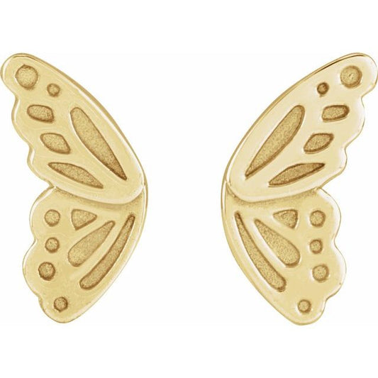 14K Yellow Butterfly Wing Earrings 88103101P