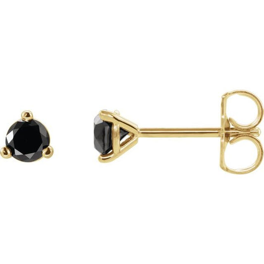 14K Yellow 1/8 CTW Natural Black Diamond Earrings 88307606P