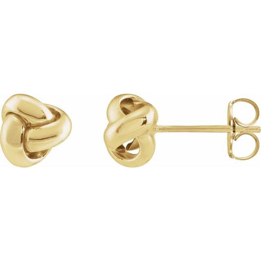 14K Yellow 6 mm Knot Earrings