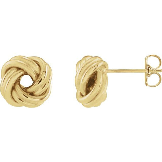 14K Yellow 10 mm Knot Earrings