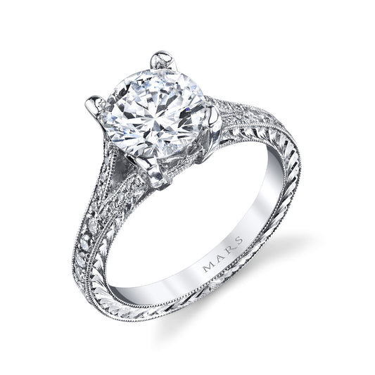 Ladies Round Engagement Ring 12565