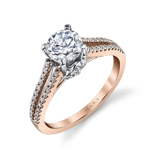 Ladies Round Engagement Ring 25851