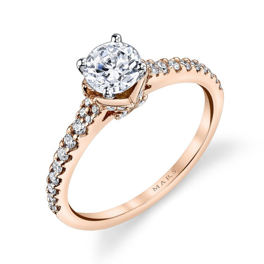 Ladies Round Engagement Ring 25817