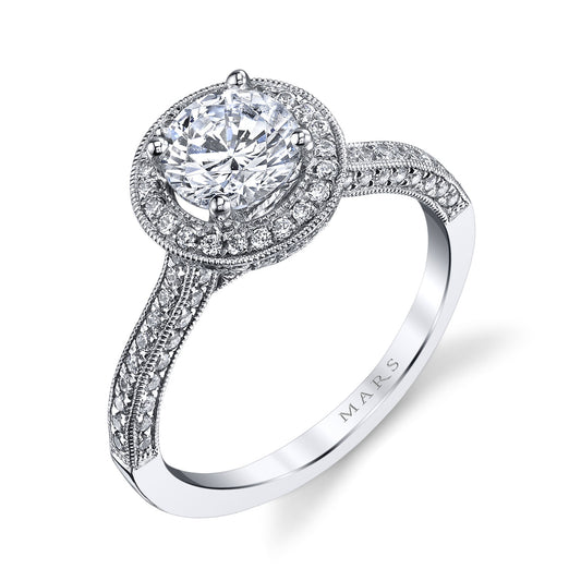 Ladies Round Engagement Ring 25008