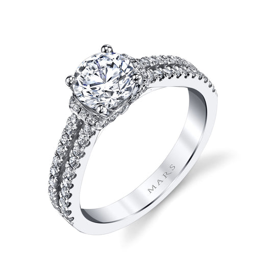 Ladies Round Engagement Ring 25038