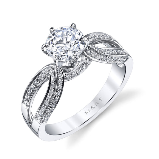 Ladies Round Engagement Ring 25092