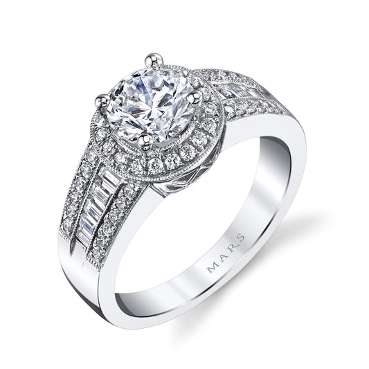 Ladies Round Engagement Ring 25096