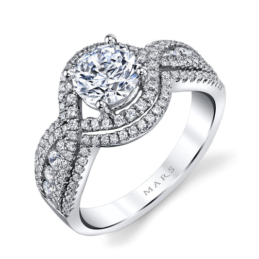 Ladies Round Engagement Ring 25108