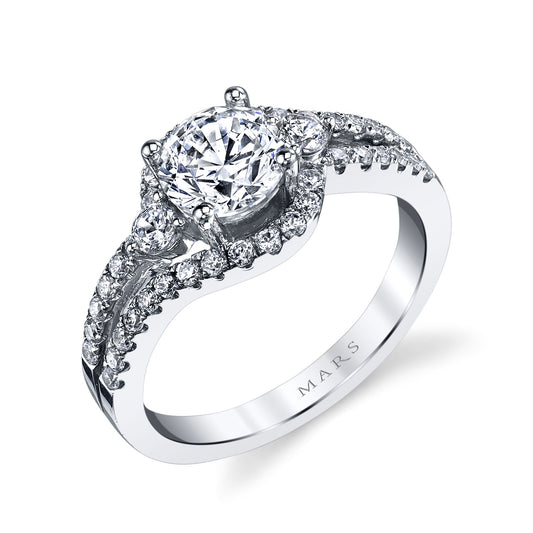 Ladies Round Engagement Ring 25110