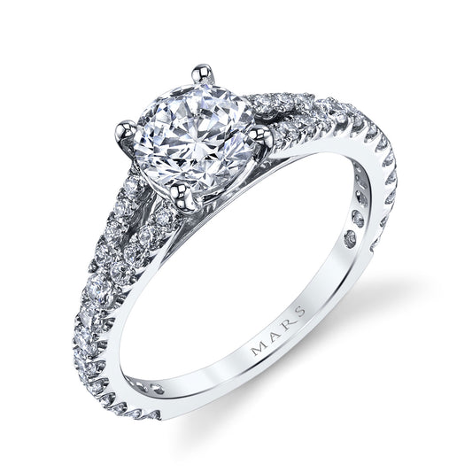 Ladies Round Engagement Ring 25115