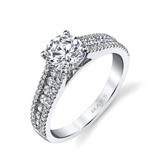Ladies Round Engagement Ring 25145