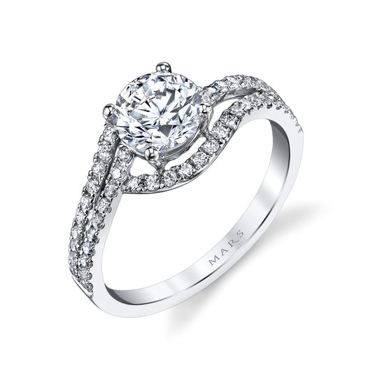 Ladies Round Engagement Ring 25149