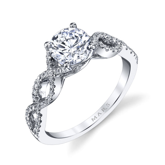 Ladies Round Engagement Ring 25162