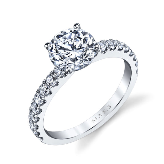 Ladies Round Engagement Ring 25167