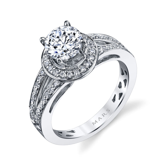 Ladies Round Engagement Ring 25219