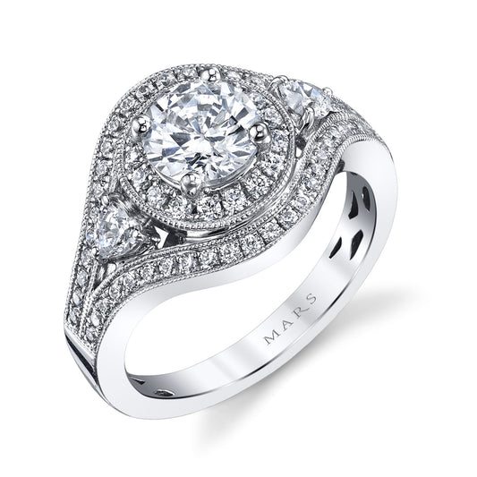 Ladies Round Engagement Ring 25220