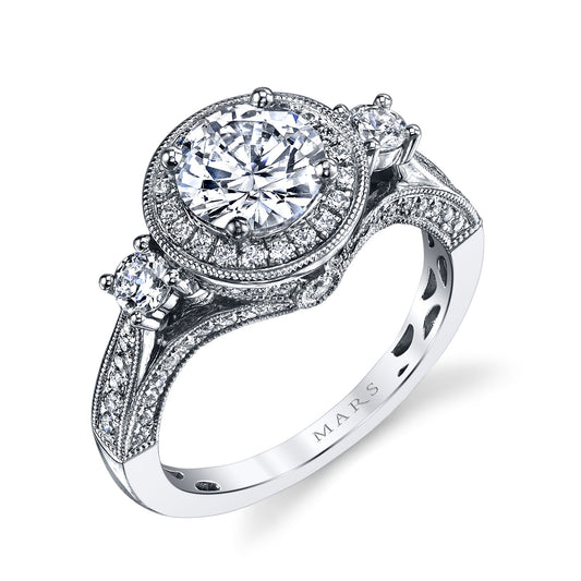 Ladies Round Engagement Ring 25221