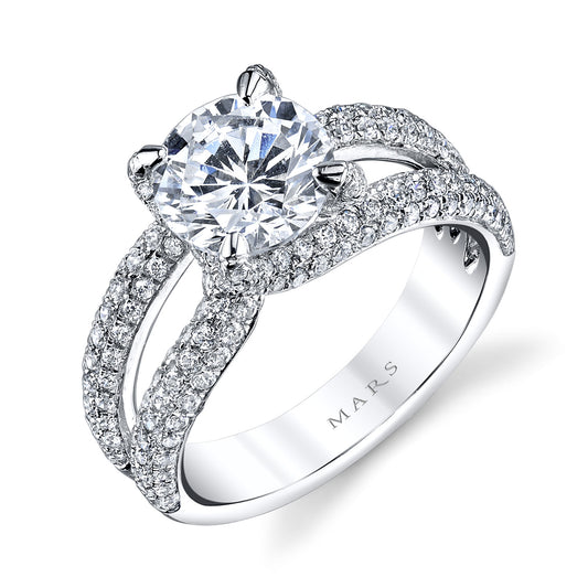 Ladies Round Engagement Ring 25277