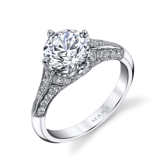 Ladies Round Engagement Ring 25321