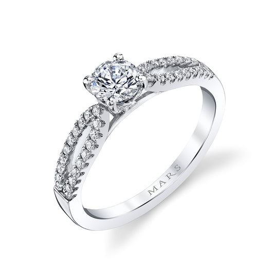 Ladies Round Engagement Ring 25351
