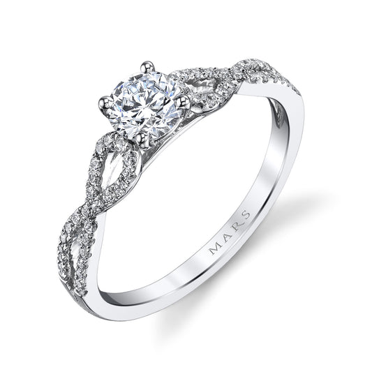 Ladies Round Engagement Ring 25390