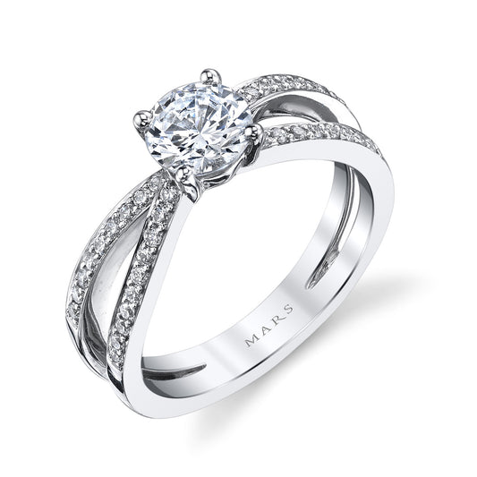 Ladies Round Engagement Ring 25406