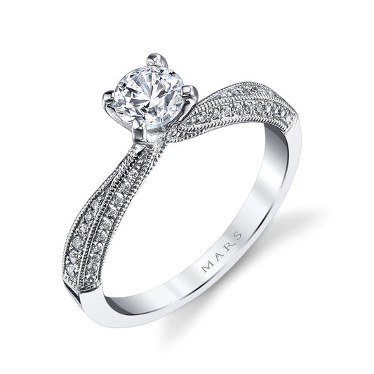 Ladies Round Engagement Ring 25462