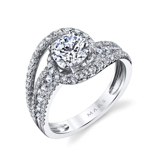 Ladies Round Engagement Ring 25666