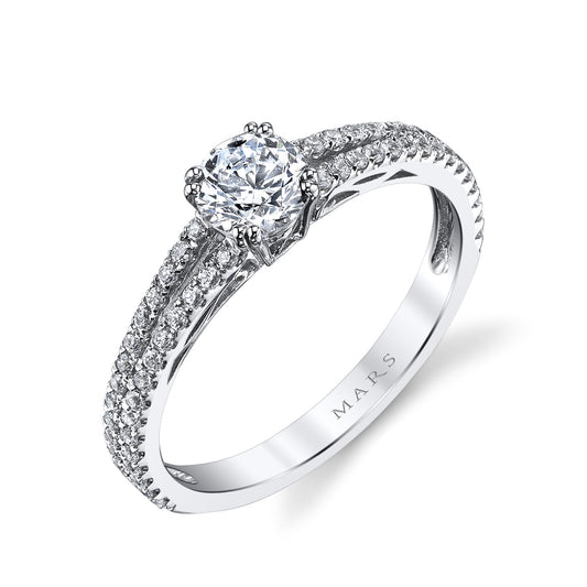 Ladies Round Engagement Ring 25719