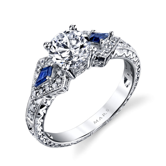 Ladies Round Engagement Ring 25774
